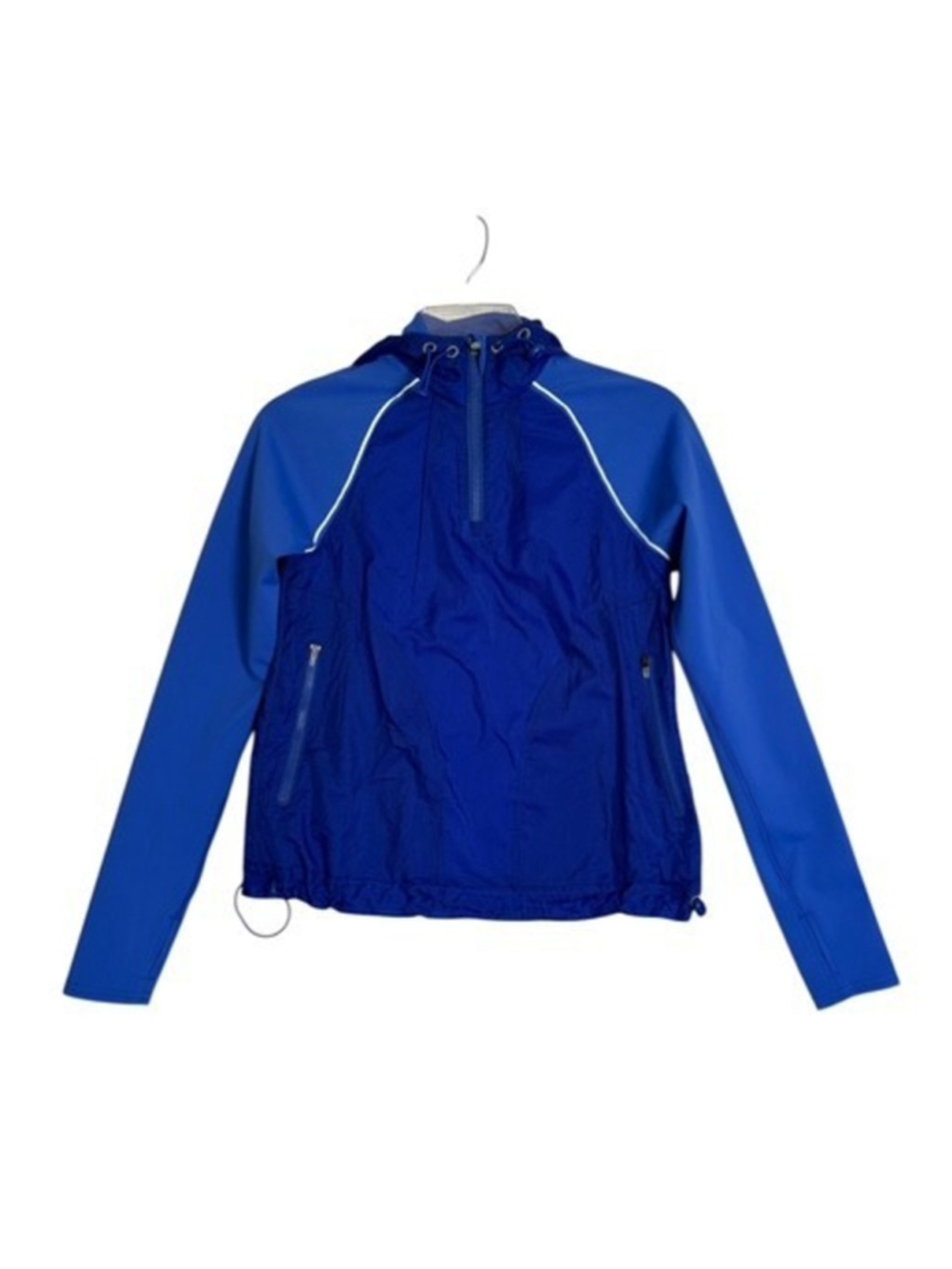 NWT Outdoor Voices 1/4 Zip Pullover Jacket Hooded Windbreaker Blue Women’s XXS